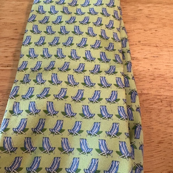 Green and‎ Blue Patterned Men's Tie - Picture 2 of 4